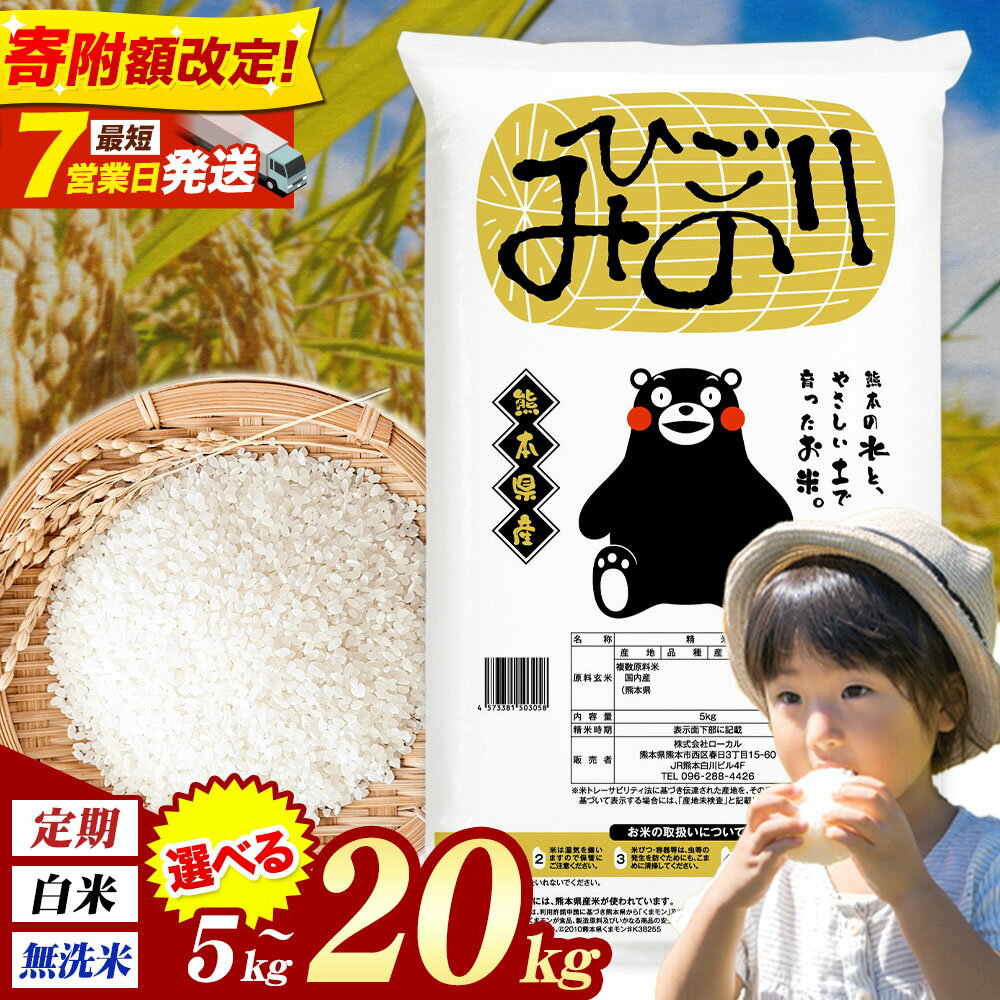 【ふるさと納税】＼寄附額見直しました！／ひごみのり 無洗米 も選べる 熊本県産 ブレンド米 5kg 10kg 20kg 定期便 も選べる 12ヶ月 隔月6回 熊本県産 ふるさと納税 白米 精米 米 こめ ふるさとのうぜい コメ お米 おこめ《出荷時期をお選びください》