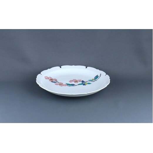 有田焼 雪輪皿 22cm〈山茶花文〉【赤絵白磁硯処 雪月花】食器 器 うつわ 取り皿 皿 菓子皿  50000円 5万円 A50-273_イメージ3