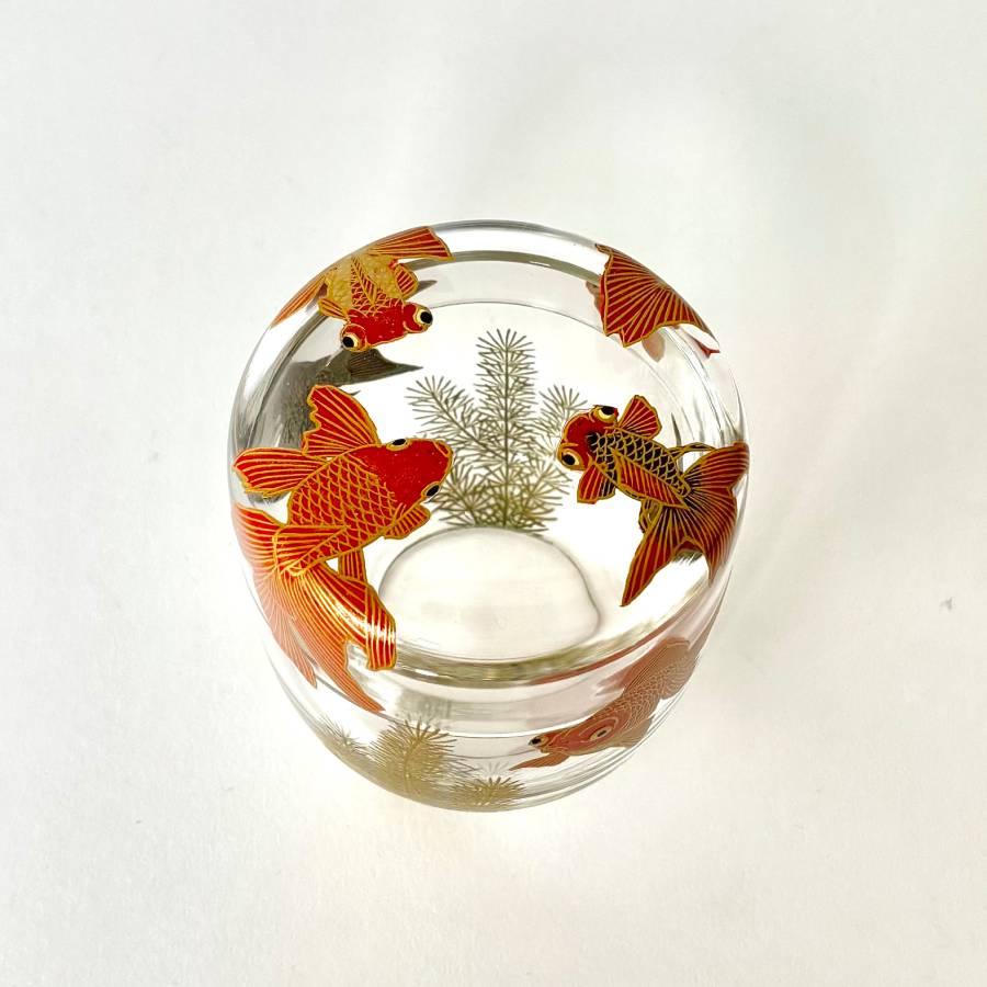 ＜うるしアートはりや＞金魚蒔絵アクリル大棗