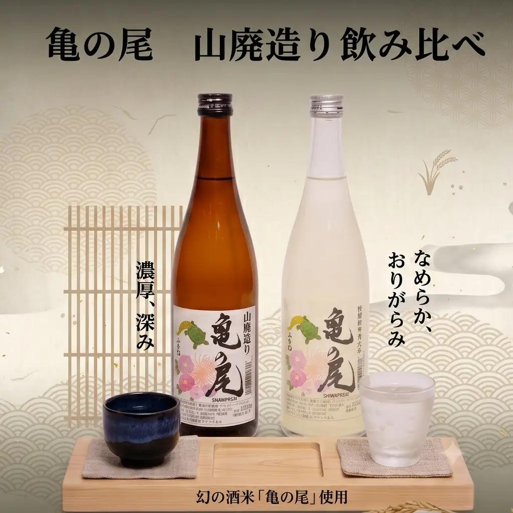 日本酒 地酒 亀の尾 飲み比べ 山廃造り 720ml × 2本 【 三芳菊 】