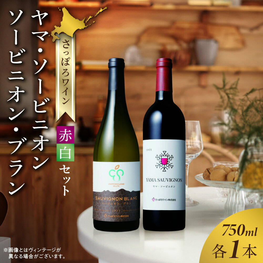 【ふるさと納税】 さっぽろワイン 赤 白 ワイン セット 750ml 各1本 計2本 飲み比べ ヤマ・ソービニオン ソービニオン・ブラン 赤ワイン 白ワイン ミディアム 辛口 アルコール お酒 記念日 誕生日 ギフト プレゼント 北海道 札幌市