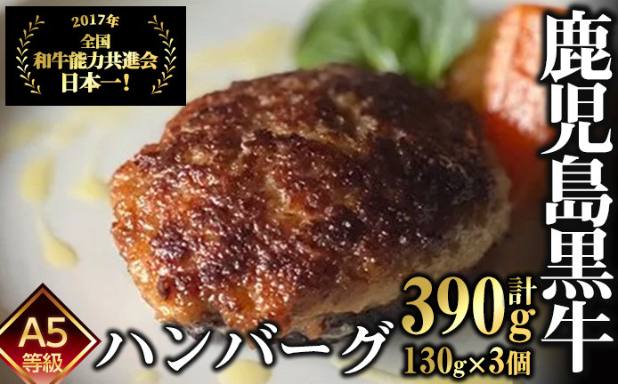 
2552 薬師牛100％ハンバーグ　計390ｇ（130ｇ×３個） 黒毛和牛 和牛 薬師牛 牛肉 肉 a5ランク ハンバーグ ギフト 贈答 ごちそう 記念日 小分け 真空パック 冷凍 簡単調理
