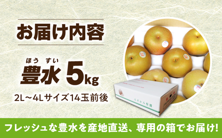 【数量限定】 梨（豊水）約5kg（14玉前後）ー2025年8月より発送ー 長与町/溝上農園  [EBY002] 梨 なし ナシ 果物 フルーツ 豊水 先行予約 秋 旬 梨 梨 梨 梨 梨 梨 梨 梨 