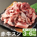 【ふるさと納税】【選べる定期便】赤牛スジ 1回につき1kg 3ヶ月定期便/6ヶ月定期便 赤牛 牛肉 牛スジ 牛筋 カット済み 熊本県産 九州産 国産 冷凍 送料無料