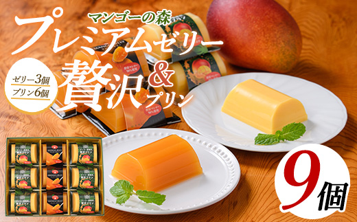 マンゴー農家の贅沢プリン(6個入)とプレミアムゼリー(3個入)セット(マンゴーの森/IB040-006) マンゴー プリン マンゴープリン ゼリー マンゴーゼリー 常温 贈答 お土産 農家 自家栽培 自家製 鹿児島 指宿 国産 鹿児島県産 鹿児島産 いぶすき