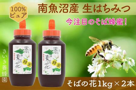 さいき養蜂園　非加熱蜂蜜　そば　１kg×２本