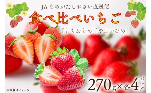 【2027年1月中旬以降順次発送開始】【食べ比べいちご】「とちおとめ」・「やよいひめ」（各４パック入）|茨城県 行方市 ふるさと納税 果物 フルーツ 苺 いちご イチゴ（AE-161）
