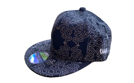 AINU CAP アイヌ 文様 キャップ 帽子 XL ブラック F4F-1803