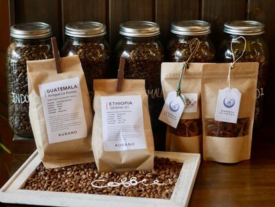 【粉(深煎り＋深煎り)】KURANO coffee 自家焙煎 コーヒー マイスター こだわり コーヒー 500g×2種 と ワッフル ラスク 2袋 | コーヒー 豆 粉 焙煎 ワッフルラスク ご褒美 