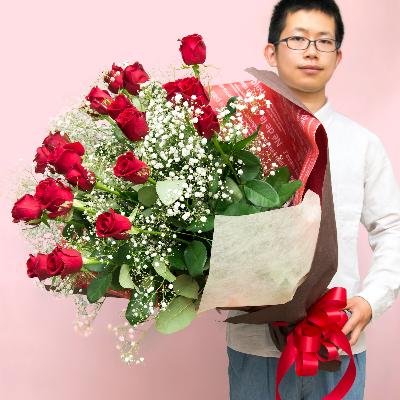 ふるさと納税 小田原市 赤バラ花束　21本