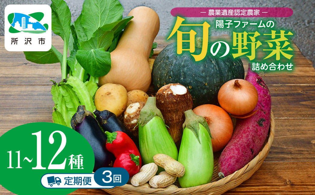 ＜3ヵ月定期便＞農業遺産認定農家 陽子ファームの旬の野菜詰め合わせ10種 | 埼玉県 所沢市 野菜 野菜 季節の野菜 無農薬 フレッシュ セット 詰め合わせ サラダ 料理 炒め物 煮物 スムージー 旬 おいしい 安全 安心 産地直送 お取り寄せ ギフト おすすめ 世界農業遺産 有機 オーガニック