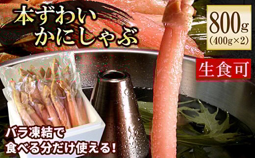 B-56032 【生食可・カット済・棒肉のみ】ずわいかにしゃぶ800g