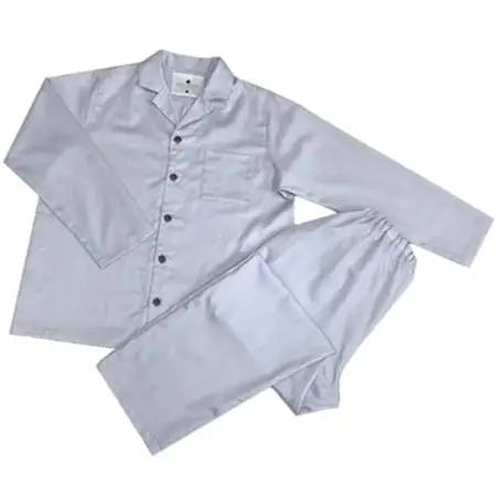 【シングル】カバー掛・シーツ(25cm)・枕＆パジャマ(男女兼用Mサイズ)4点セット　シルバースカイ【1215699】