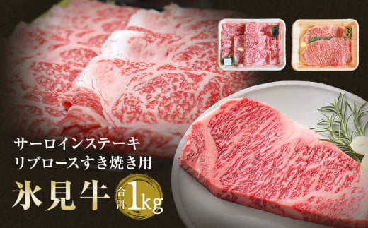 氷見牛サーロイン ステーキ 250g×2 ＆ 氷見牛リブロース  |　牛肉 ブランド牛 和牛 国産牛 すき焼き 霜降り 人気 おすすめ すき焼き肉 記念日 ステーキ ギフト しゃぶしゃぶ 牛 肉 富山 氷見 黒毛和牛 ギフト ロース サーロイン 1kg