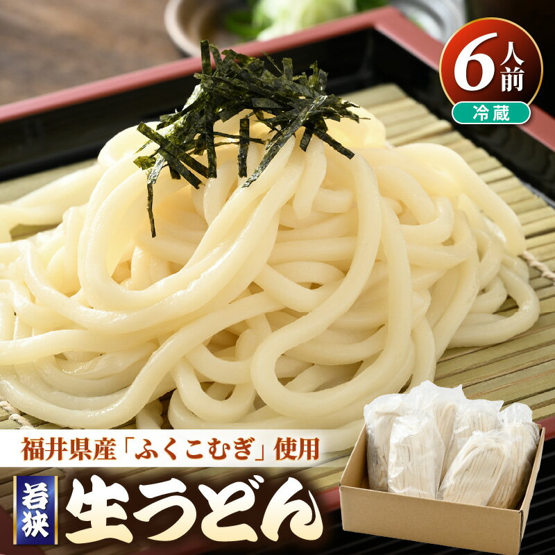 【ふるさと納税】福井県産「ふく小麦」使用 若狭 生うどん 900g（150g×6玉）もっちり コシ のど越し 手打ち 生麺 麺類 釜揚げ 簡単調理 お中元 ギフト 引越し 年越し お歳暮 母の日 父の日 プレゼント 子供の日 お礼 敬老の日 送料無料 大容量