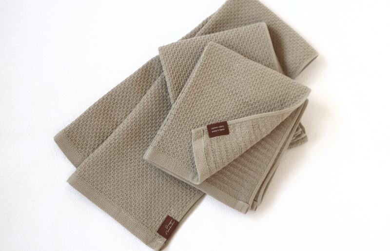 【ソフトハニカム】泉州南部織 フェイスタオル3枚セット（オリーブ） ＜スピード発送＞ 005A486