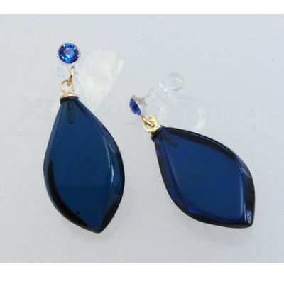 ふるさと納税 和泉市 琥珀のピアス風イヤリング(サファイアブルーカラー) |  | 02