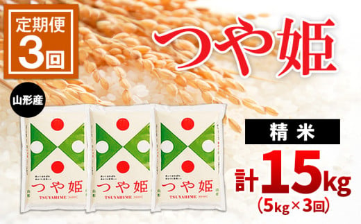 
【定期便3回】山形産つや姫 精米5kg×3回(頒布会) FZ20-610
