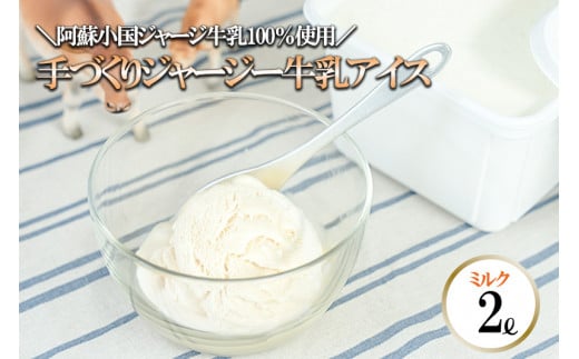 【ヒルトンビック】地元で愛され続けて30年以上！阿蘇小国ジャージー牛乳100%使用 ジェラトヒルトンの手作りアイスクリー夢（ミルク×2L）