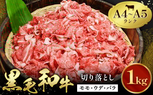 黒毛和牛 切り落とし 小分け 1kg A4～A5ランク 田中畜産 《90日以内に出荷予定(土日祝除く)》 熊本県 苓北町 ミシュラン ビブグルマン 国産 肉 牛肉 黒毛 和牛 赤身 カレー 肉じゃが 牛丼 生姜焼き 炒めもの 煮込み 便利 使い勝手抜群 天草 産地直送