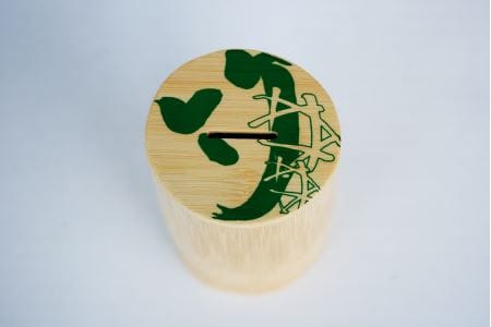 竹筒の貯金箱（緑）