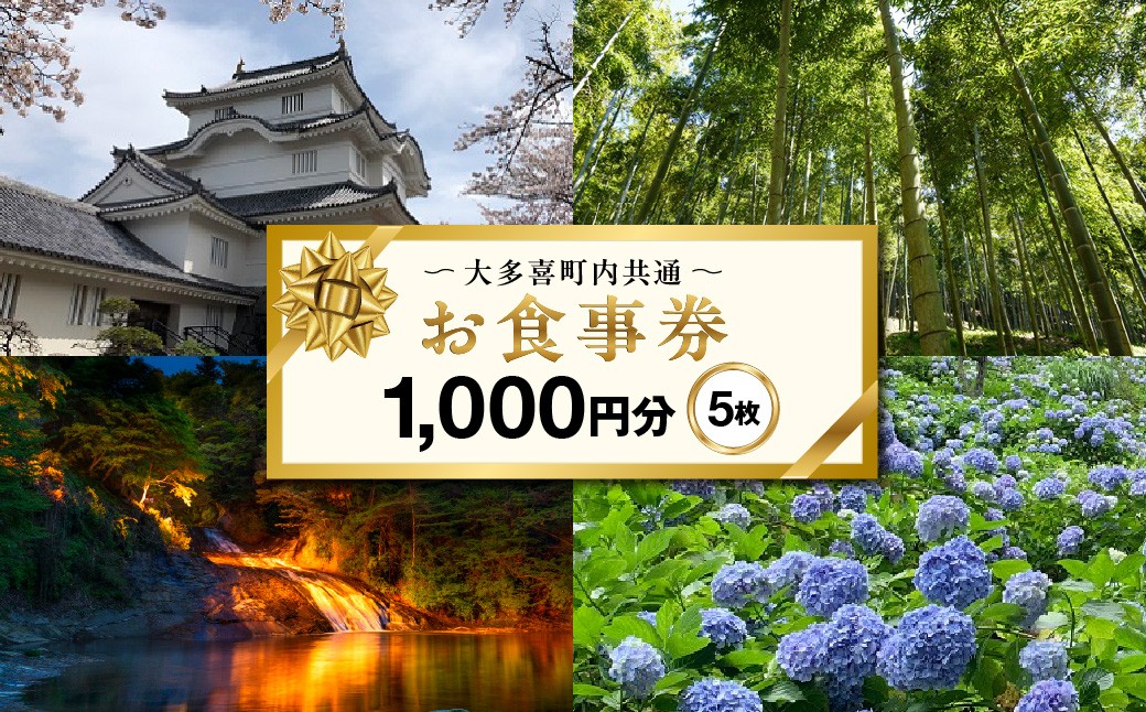 
                  大多喜町内共通お食事券1000円分×５枚
                