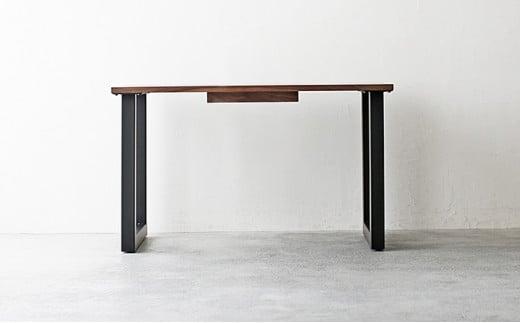 デスク 120 引き出し付 秋山木工 スチール 脚 ウォールナット ウォルナット W120ｘD71ｘH71cm 無垢 家具 木製 シンプル 国産 在宅 テレワーク パソコンデスク 学習机 天然木 ワー
