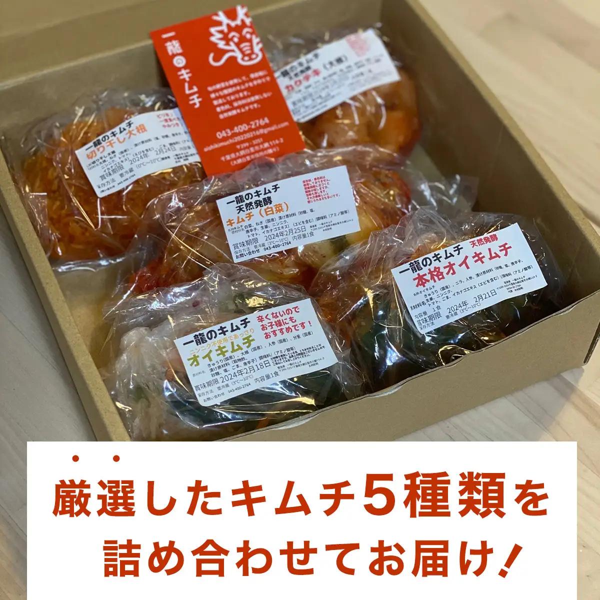 一龍のキムチ５種（通年の定番キムチ３種と季節のキムチ２種） 手作りキムチ 定番キムチ 季節のキムチ  AR001