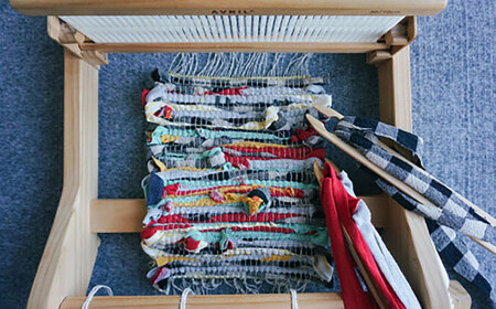 【想い出の布でお作りする世界に1つのomoide bag】裂き織り スクエア トートバック 想い出 島根県松江市/covaci MAJIBON[ALAR002]