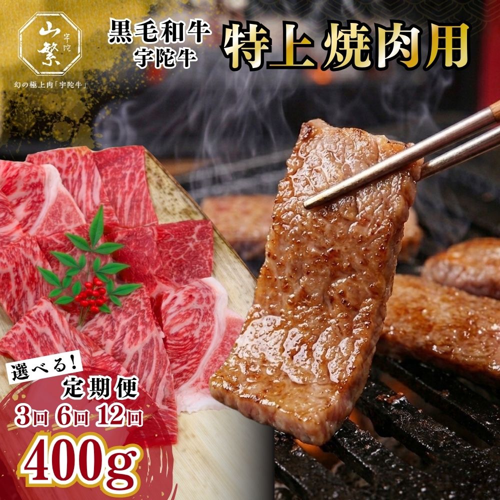 【ふるさと納税】【選べる定期便 3回 6回 12回】特産 認定肉 宇陀牛 国産 黒毛和牛 特上 焼肉 約400g チルド / 宇陀 山繁 ふるさと納税 牛肉 レア 人気 バーベキュー キャンプ 寄付 ランキング おすすめ グルメ 肉 返礼品 送料無料