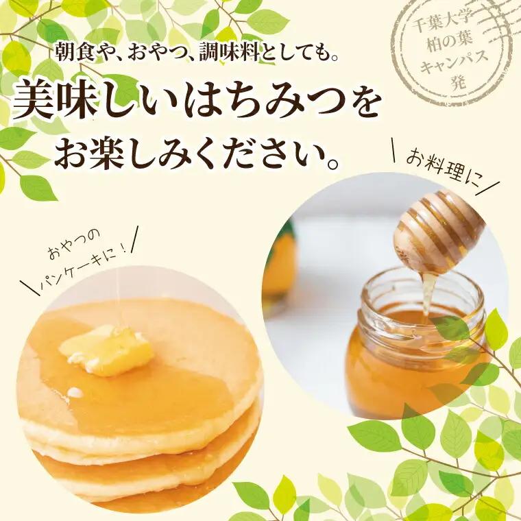 千葉大学産 はちみつ瓶詰め 4本セット 国産 はちみつ 瓶 セット 非加熱 砂糖不使用 ハチミツ 蜂蜜 ハニー 調味料 料理 朝食 パン おやつ 日本製 おすすめ ギフト プレゼント 柏の葉キャンパス