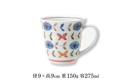 【波佐見焼】ブルーメ 軽量 マグカップ ポット (赤) 2点セット ティーポット【西海陶器】 20422 1 20424 1[OA283]