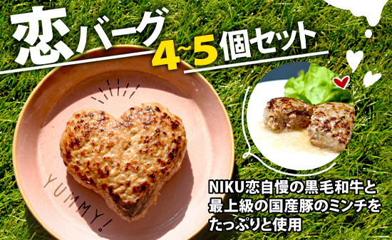 
恋バーグ （ハート形ハンバーグ） 4個～5個セット 150g/個 600g～750g 13,000～ 国産 黒毛和牛 国産豚 合い挽き ハンバーグ 飴色玉ねぎ ハート型 かわいい ジューシー 時短調理 簡単調理 冷凍 ギフト お祝い プレゼント 贈り物 熨斗 お歳暮 お歳暮 バレンタインデー 母の日
