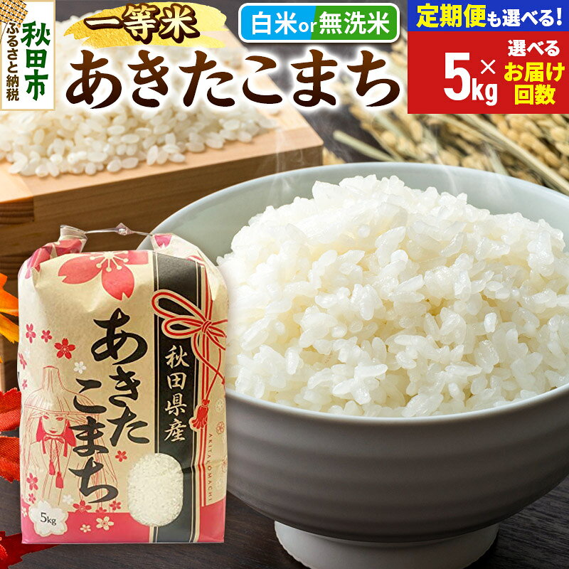 【ふるさと納税】《令和8年産》あきたこまち 一等米 5kg【白米／無洗米】【選べるお届け回数(定期便)】秋田県産 こまちライン お米 新米 [秋田 お米 米どころ あきたこまち こまちライン]