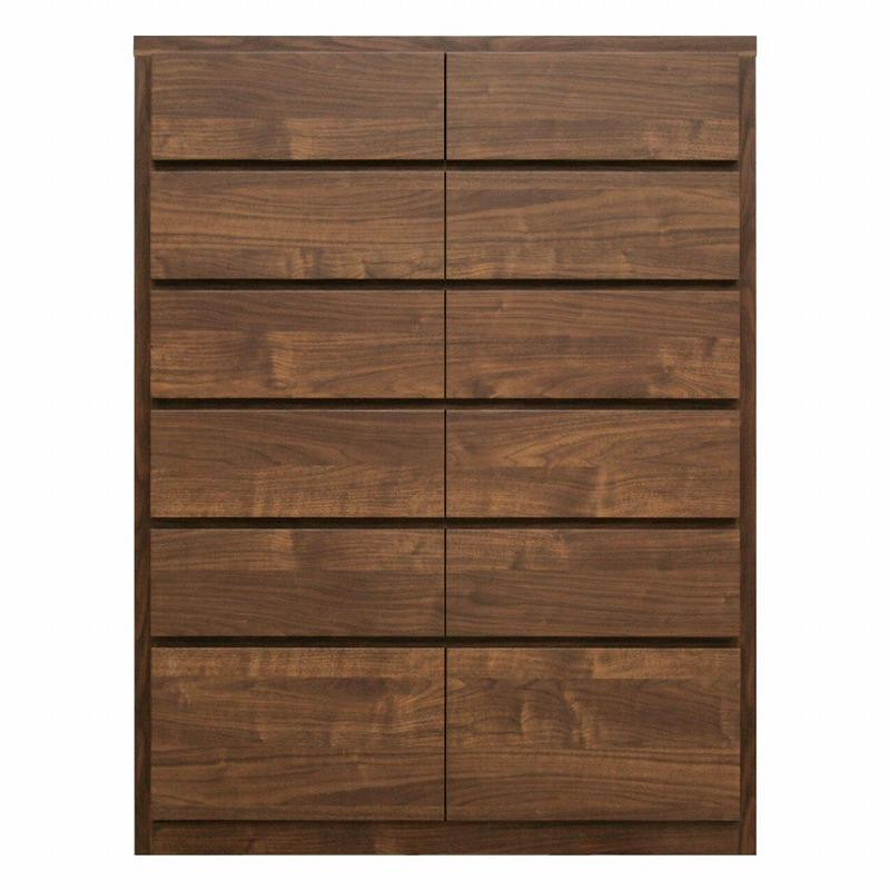 
            チェスト タンス 幅90 6段 奥行44 ウォールナット色 桐たんす 箪笥 婚礼家具 衣類収納 完成品 大川家具 丸田木工 キューブ
          