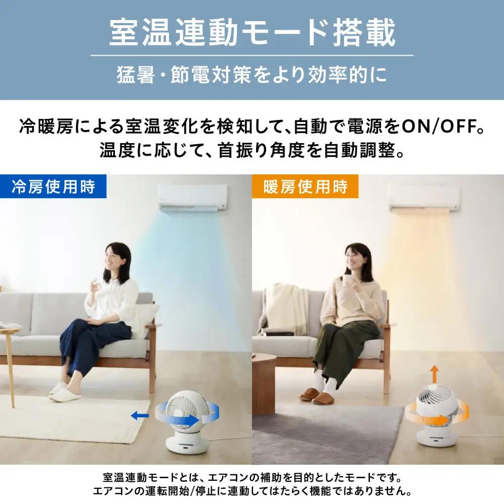 サーキュレーター 扇風機 アイリスオーヤマ WOOZOO 360 i PCF-SDS15TEC-PD-W ホワイト ｜ サーキュレーター