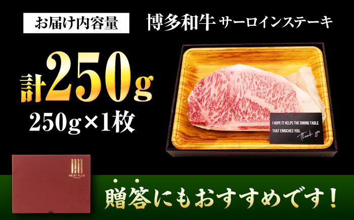 【A4～A5】博多和牛 サーロインステーキ 250g(250g×1枚) 吉富町/株式会社MEAT PLUS [BGAB013]