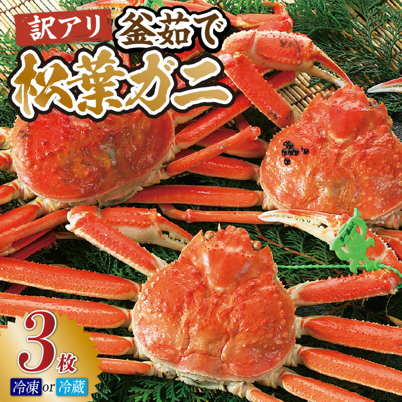 【ふるさと納税】【先行予約】【訳あり】茹で 松葉ガニ 3枚【選べるお届け状態（冷蔵便・冷凍便）】足が1～2本折れたカニが混じる為に訳あり 味に変わりはありません。 グルメ かに 松葉がに 蟹 ボイル 国産 海鮮 ※令和8年2月以降配送予定 33-37 送料無料