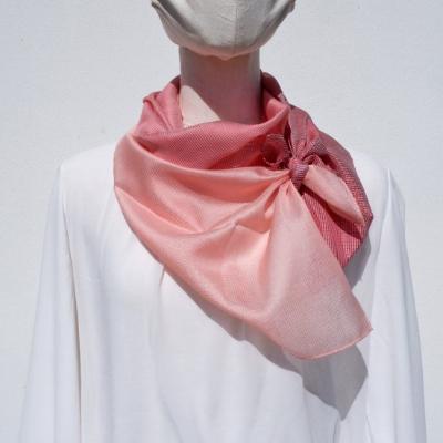 ふるさと納税 富士河口湖町 【「郡内織物」富士桜工房 】とにかるスカーフ　シルク×コットン3色　梅