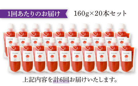 【6回定期便】小串トマトの濃厚150％ﾋﾟｭｰﾚ「OGUSHI」20本ｾｯﾄ【草加家】[OBH015]