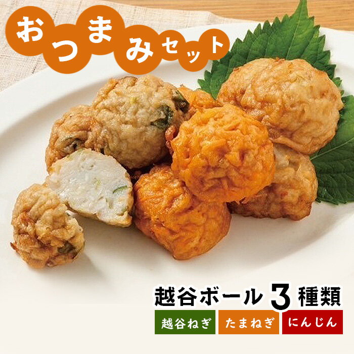 【ふるさと納税】 おつまみセット（越谷ボール3種類） ／ 惣菜 おかず ツマミ さつま揚げ 越谷ねぎ たまねぎ にんじん 送料無料 埼玉県 No.244