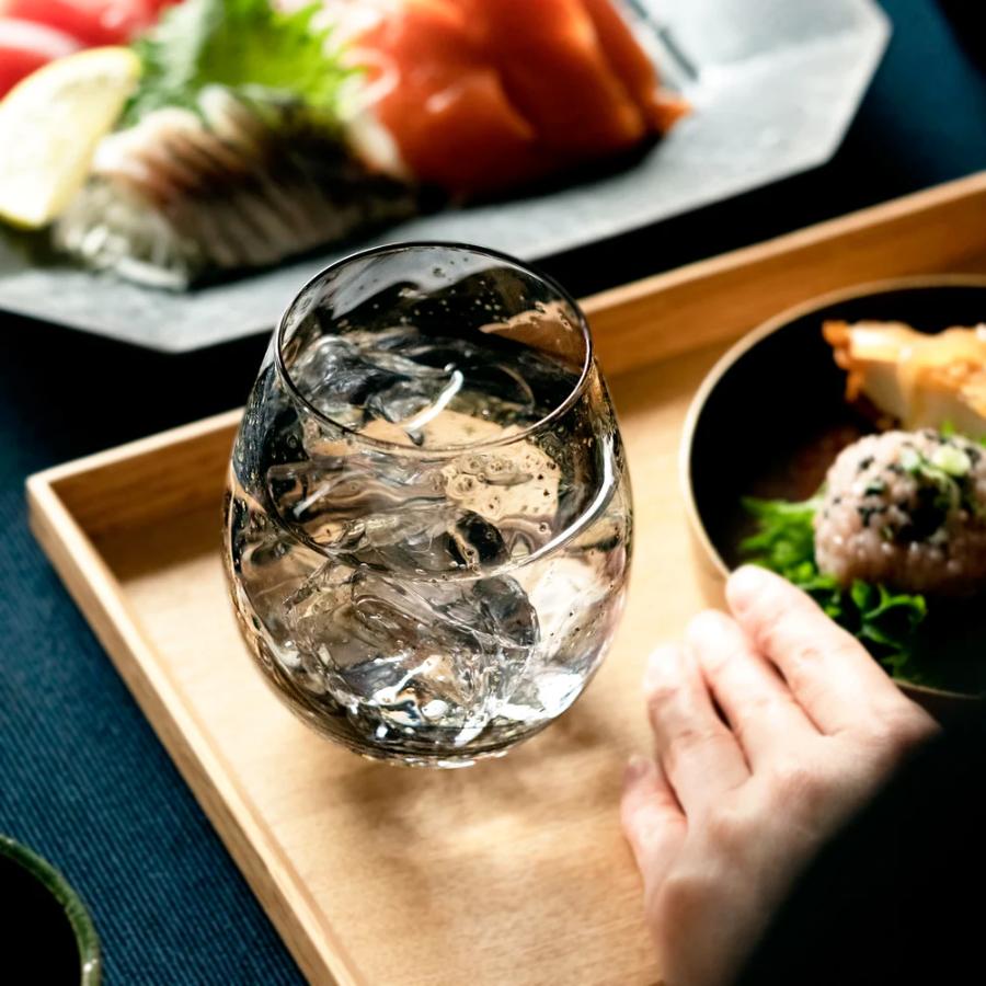＜津軽びいどろ＞ねぶたあかり ロックグラス sumi