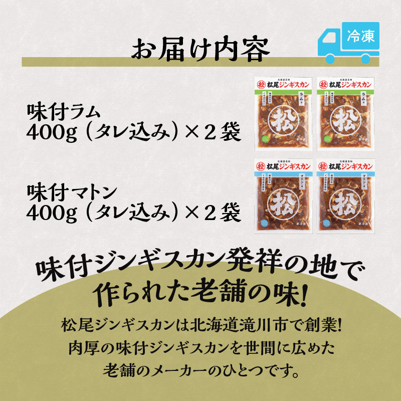 肩肉食べ比べセット 計1.6kg 味付ラム 味付マトン 各400g×2 仔羊 羊 ラム ジンギスカン 味付 肩肉 食べ比べ セット 詰合_イメージ3