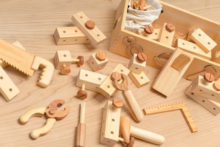 【木のおもちゃ】ちびっこ大工道具セット(箱入り) 名入れ可能