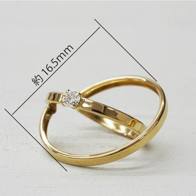 ふるさと納税 甲府市 k18YG ダイヤモンド 手作り イヤーカフ ジュエリー 2連サークル 03186 |  | 01