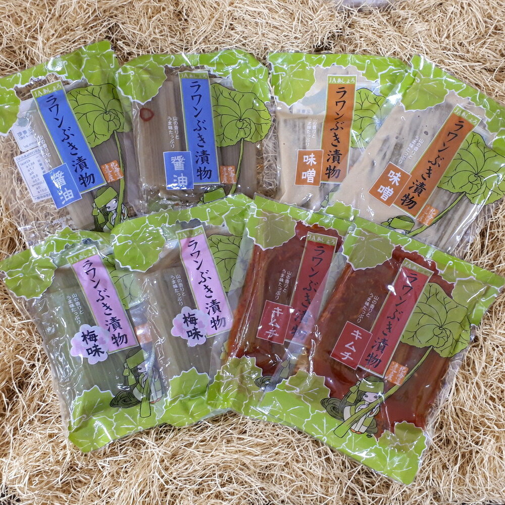 【ふるさと納税】 ラワンぶき 漬物 4種 セット （醤油・味噌・梅・キムチ）各 100g 《足寄町》【NPO法人あしょろ観光協会】 螺湾ぶき 螺湾ブキ ラワンブキ らわんぶき ふき フキ 北海道 北海道産 道産 国産 食べ比べ 詰め合わせ 小分け 小分けパック 個包装 [BEAE007]
