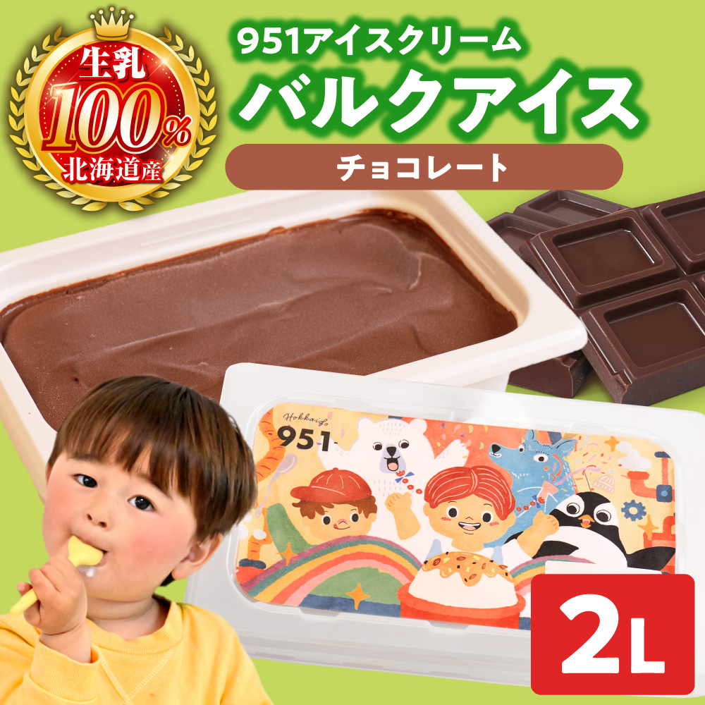 951アイスクリーム　バルクアイス2L×１個（チョコレート）｜本格派 アイス ミルク 北海道 札幌市