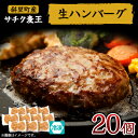 【ふるさと納税】北海道産豚肉 冷凍 生ハンバーグ 20個 知床斜里産「サチク麦王」使用 (加熱用)【配送不可地域：離島・沖縄県】【1516614】