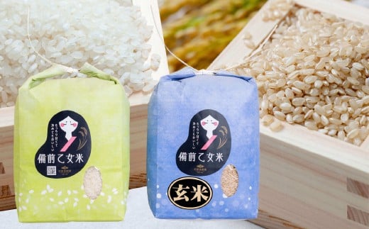 備前乙女米 白米2kg×1袋・玄米2kg×1袋 合計4kg 米 お米 白米 玄米 コメ 特A 精米 岡山県 倉敷市【2025年11月下旬～2026年9月下旬発送予定】