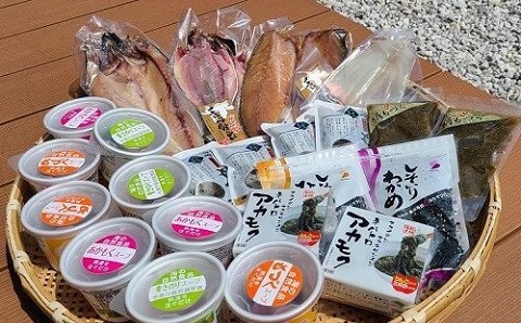 (1250)絹もづくと海藻スープ＆干物の詰め合わせセット　天然　青さのり　あかもく　ふりかけ　ひじき　インスタント　低カロリー　ヘルシー